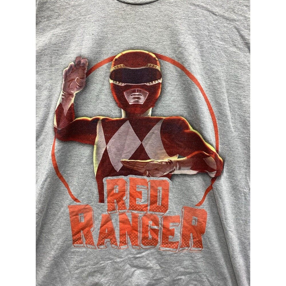 Hasbro RED RANGE Graphic Tee T-Shirt Crew Neck Short Sleeves Gray Size Large - Picture 2 of 9